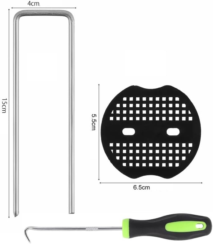 50 Weed Control Mat Membrane Pegs + Buffer Washer Pegs U-Shaped Galvanised Pins 50 Weed Control Mat Membrane Pegs + Buffer Washer Pegs U-Shaped Galvanised Pins
